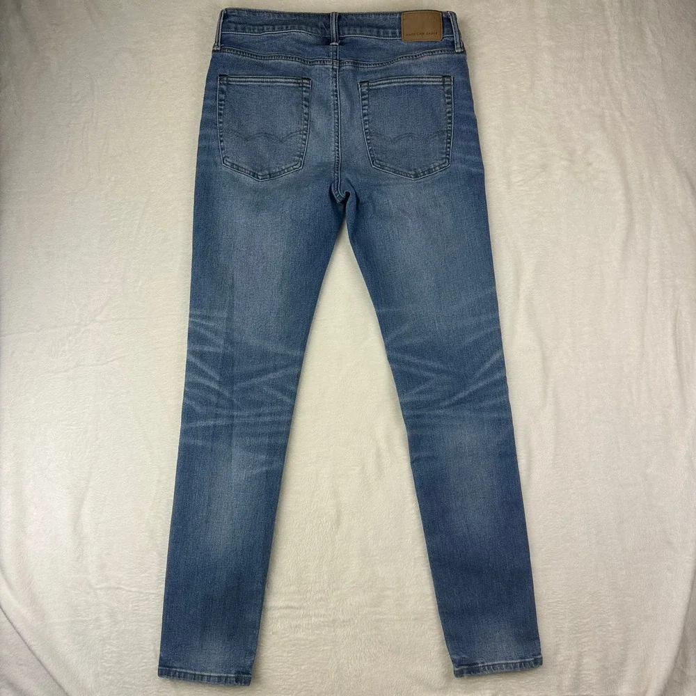 American Eagle Jeans Mens Athletic Skinny 32x34 Blue Denim Airflex+ Real‎ Good